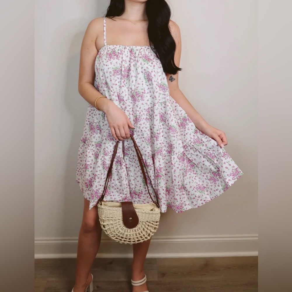 Mable tiered floral sun dress